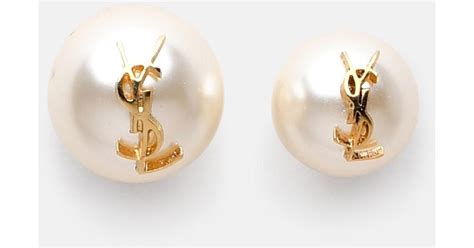 saint laurent ysl pearl earrings|ysl pearl earrings.